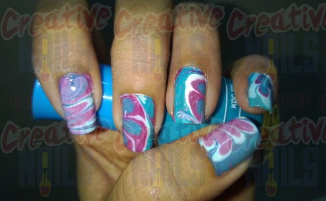 Water Marble Nail Design
