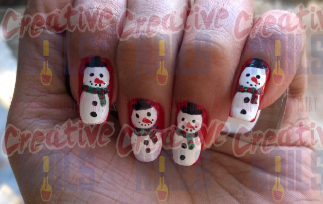 snowman christmas winter nailart