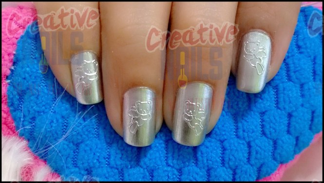 Happy Teddy Day Nail Art