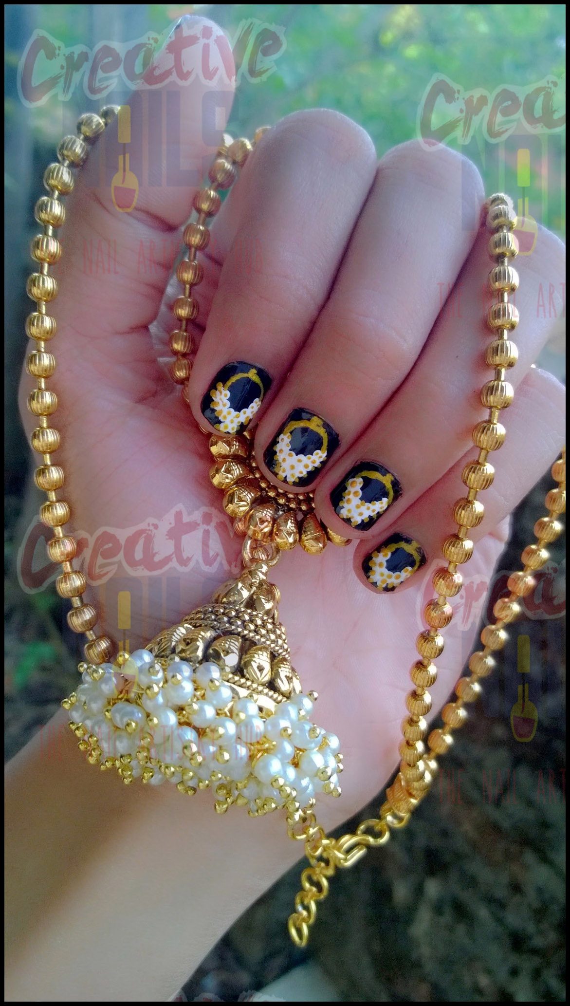 Jhumka on Nails