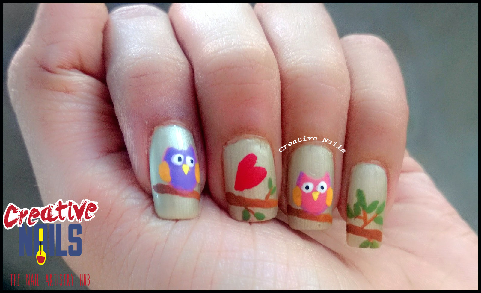 Love Story Of Owls On Nails