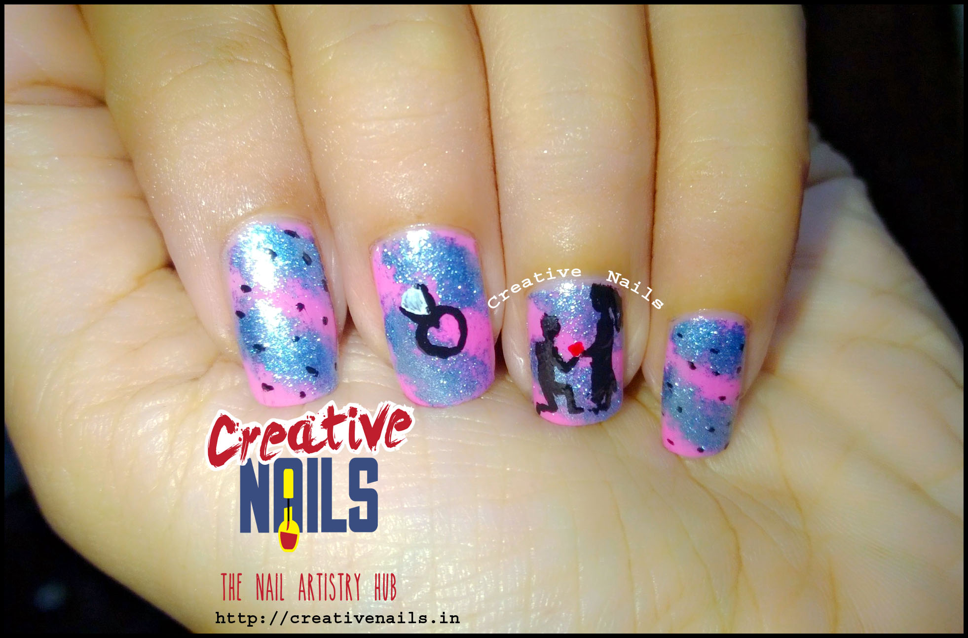 Propose Day Nail Art