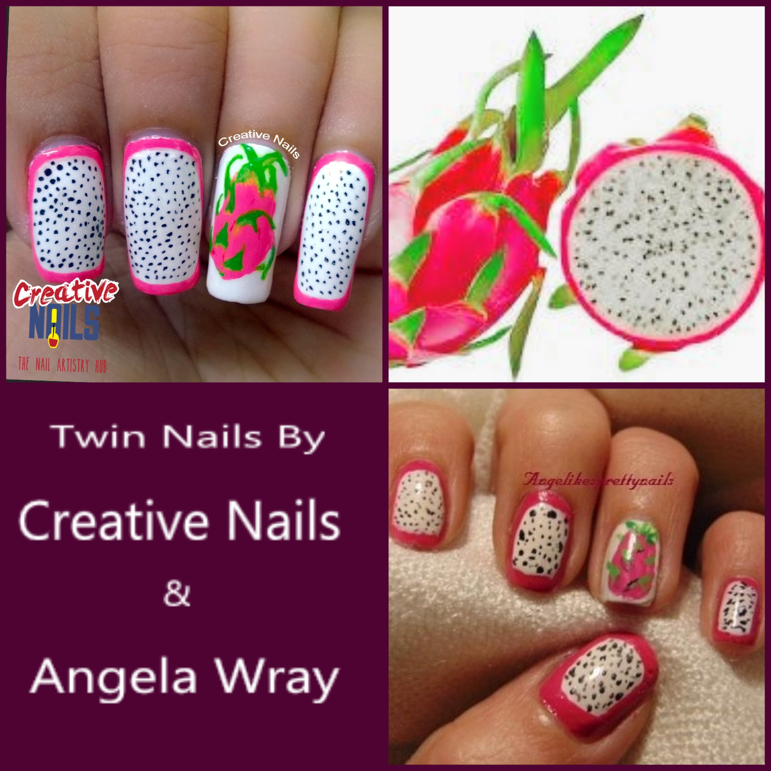 Dragon Fruit Nail Art