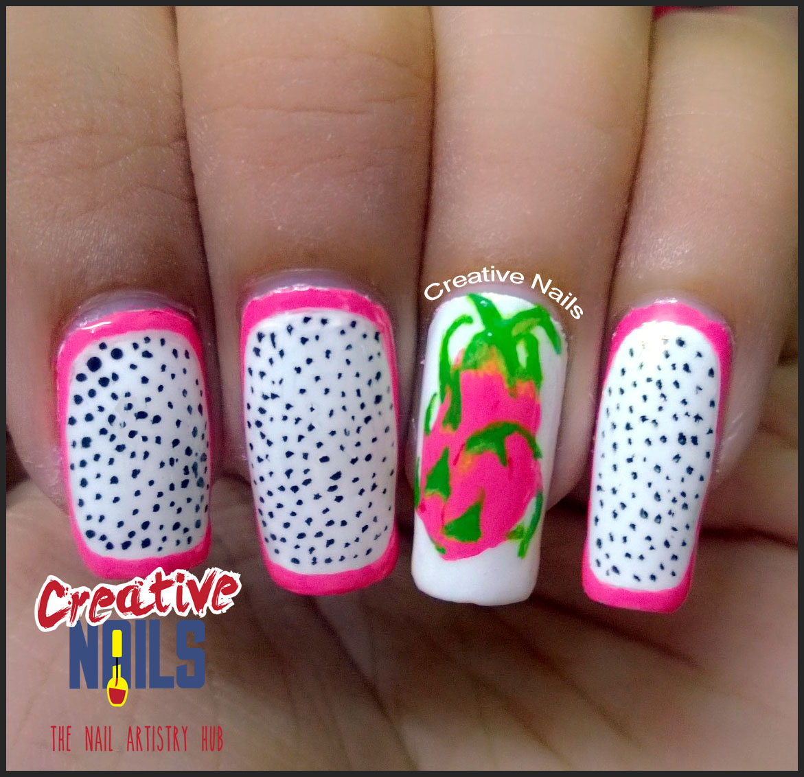 Dragon Fruit Nail Art