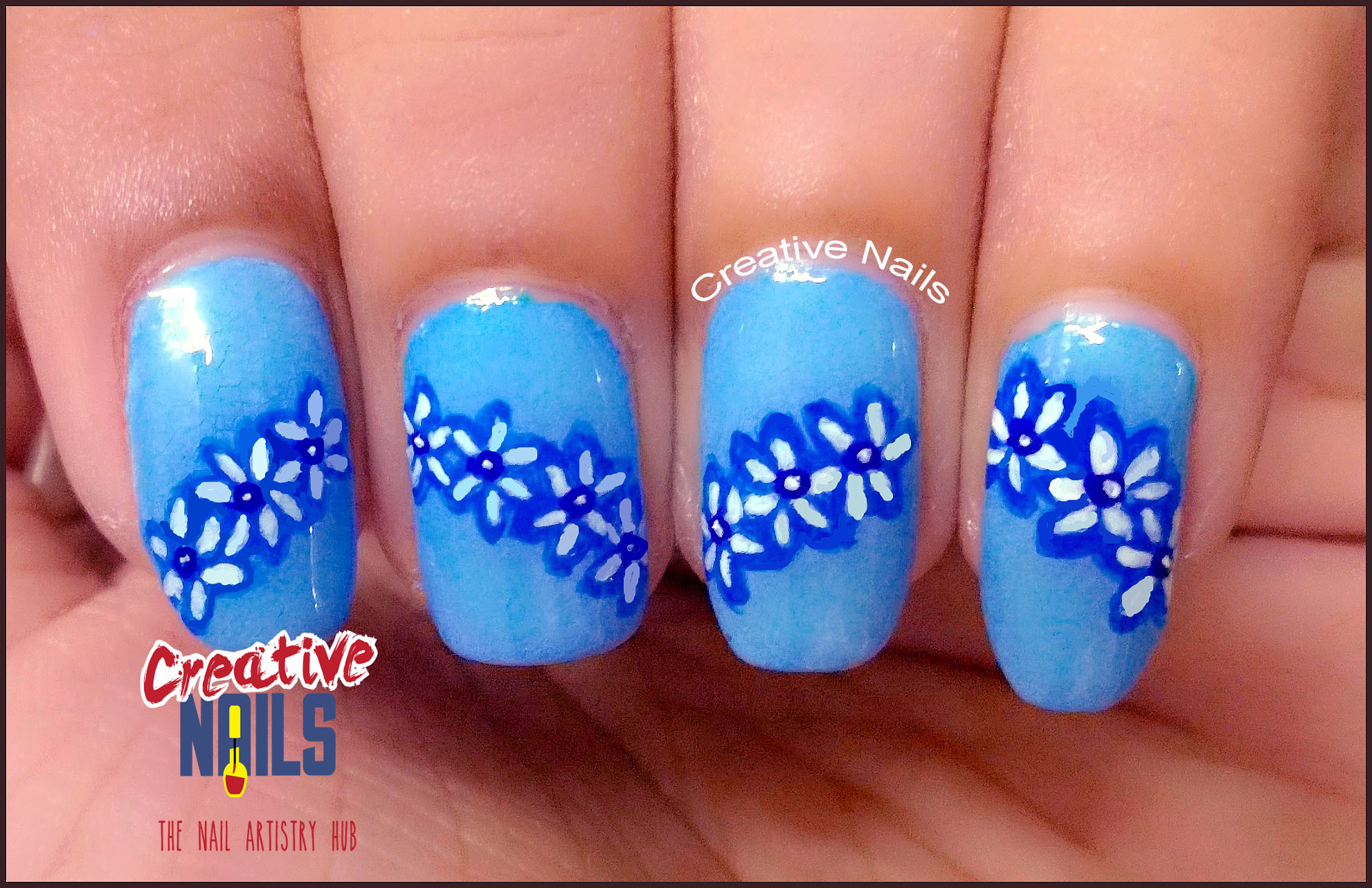 Floating Daisies Nail Art