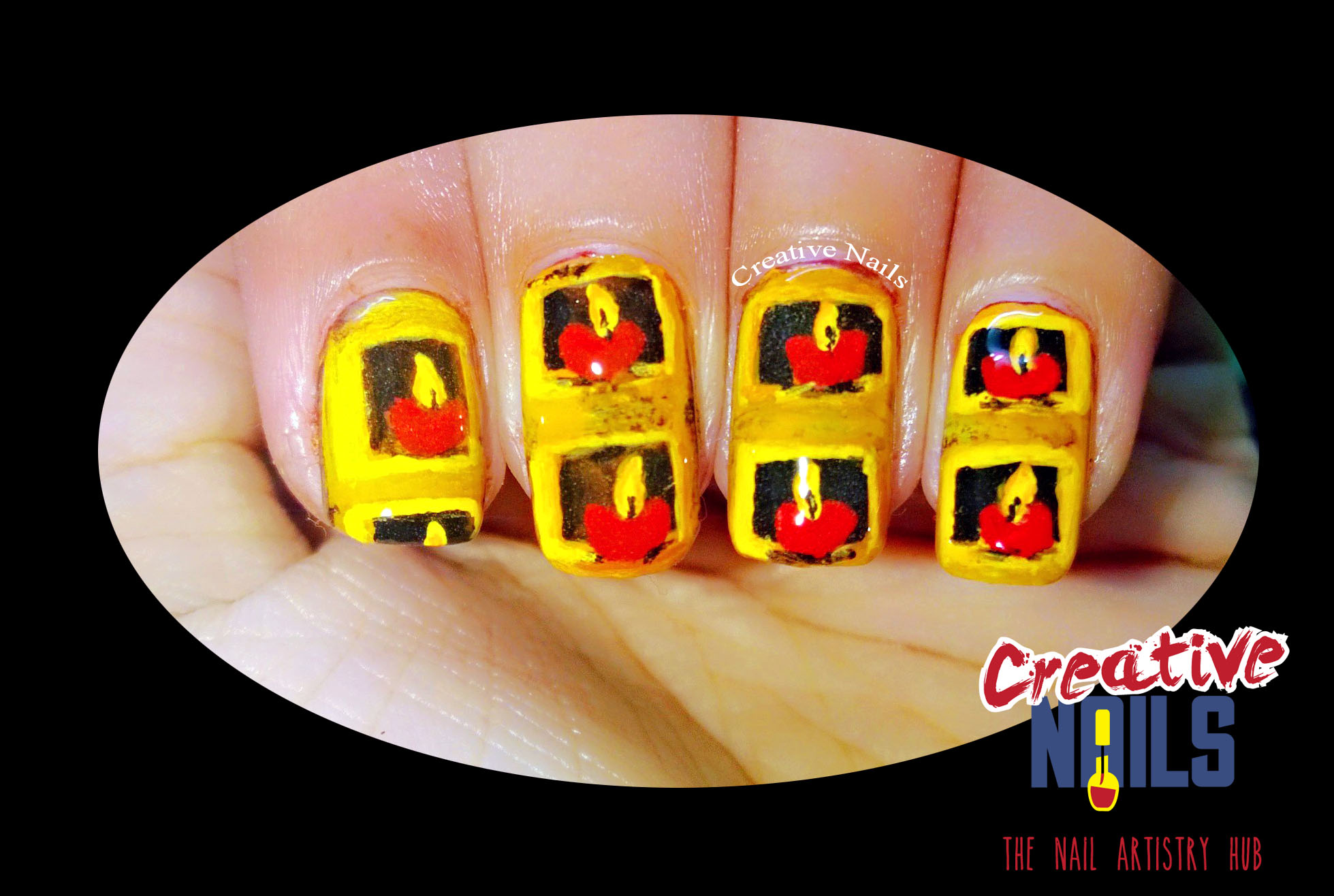 Diwali Diya Nail Art