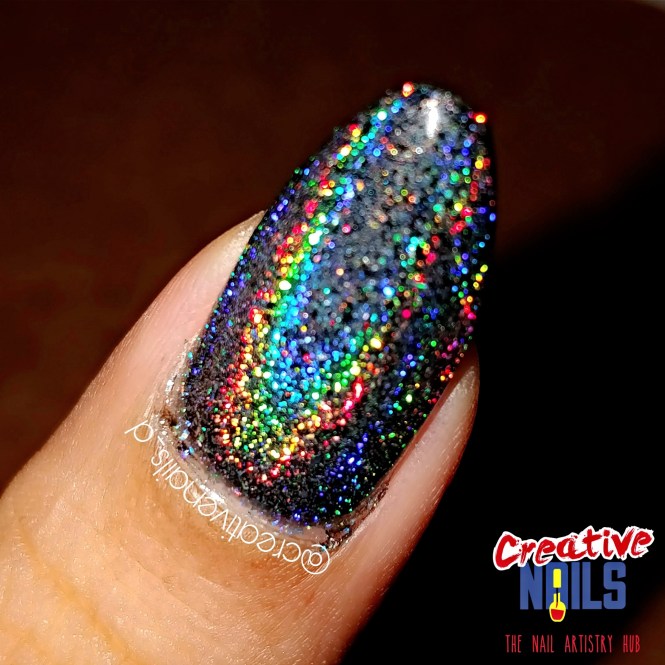 Macro Shot Of Holographic Flakies Nail Art