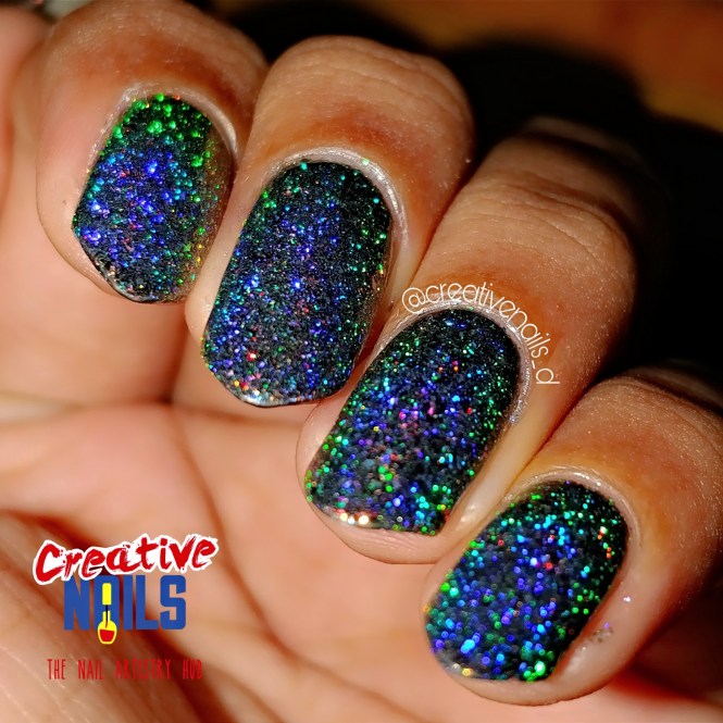 Holographic Flakies Nail Art Clicked with Flash