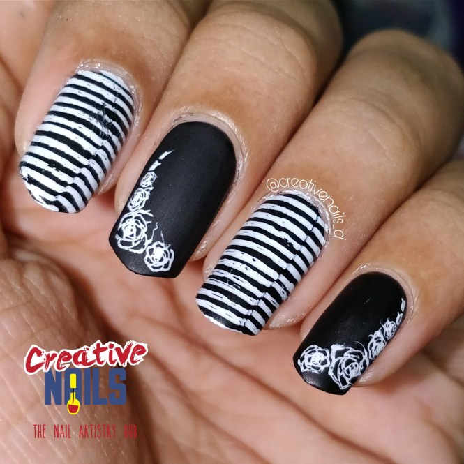 Black And White Matte Nails