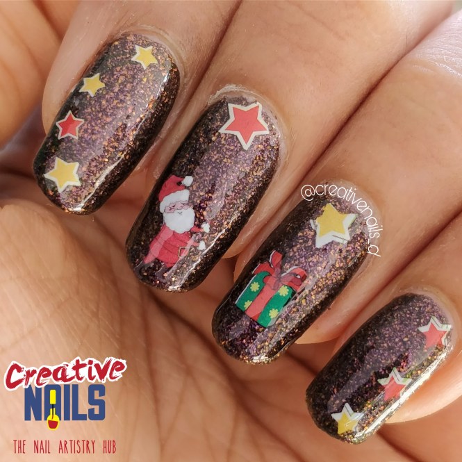 Santa Gift Box Nail Art