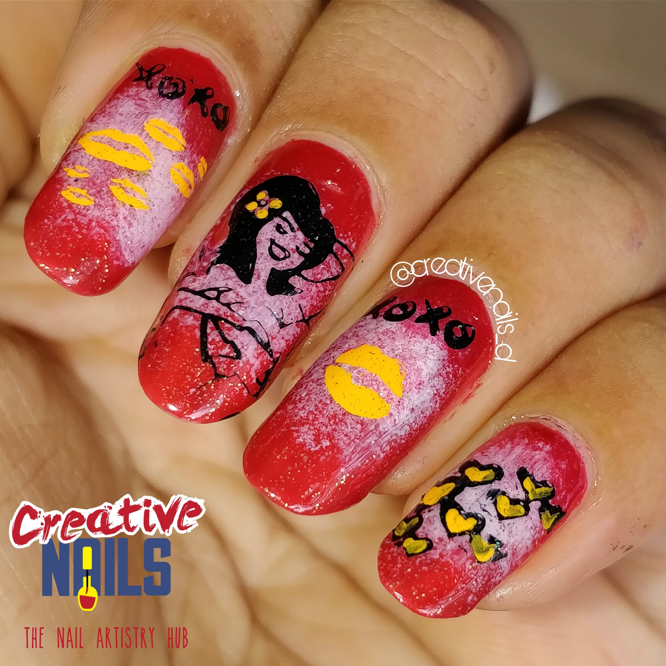 Valentine's Week 2018 - Kiss Day Nail Art