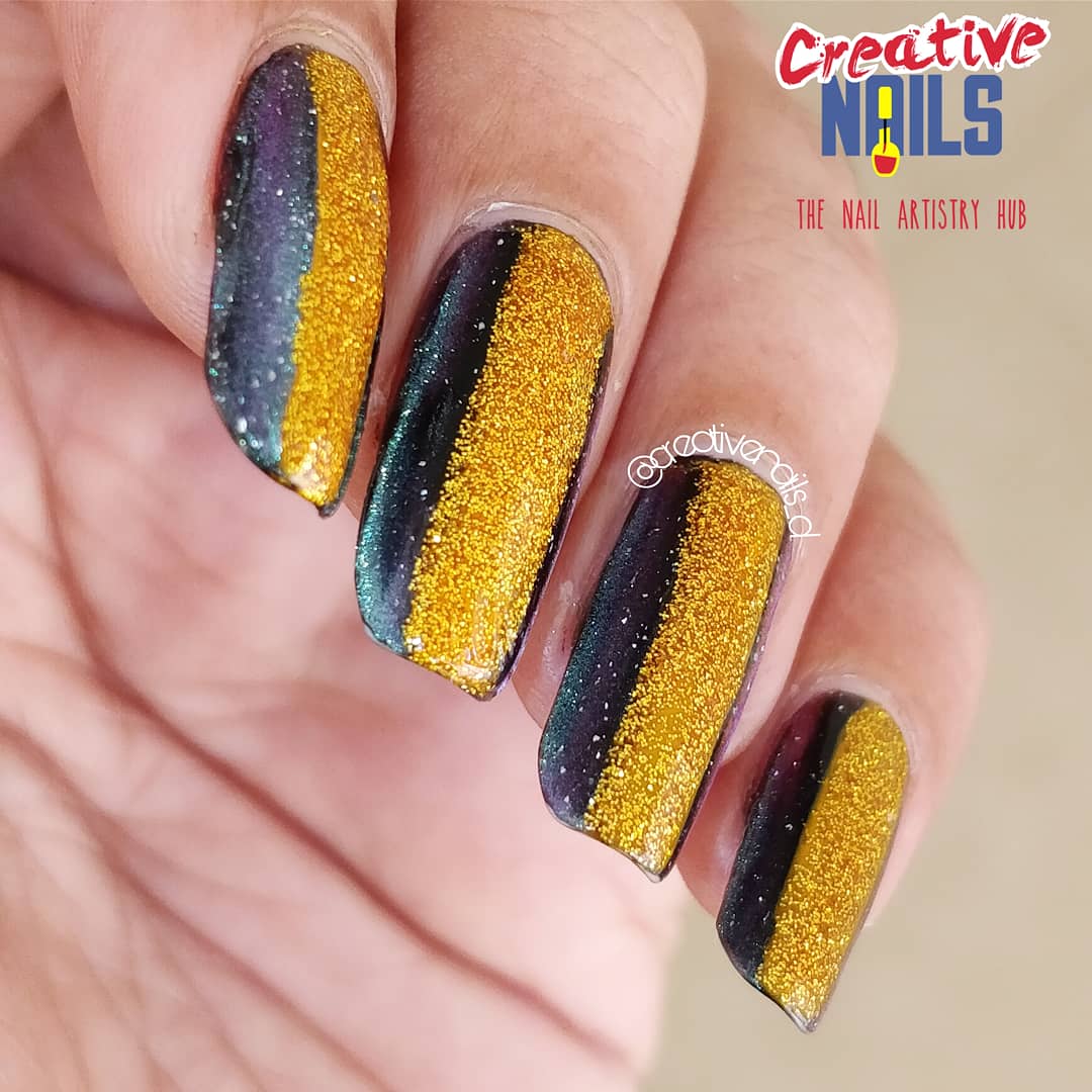 Golden Confetti And Magnetic Nail polish Combo