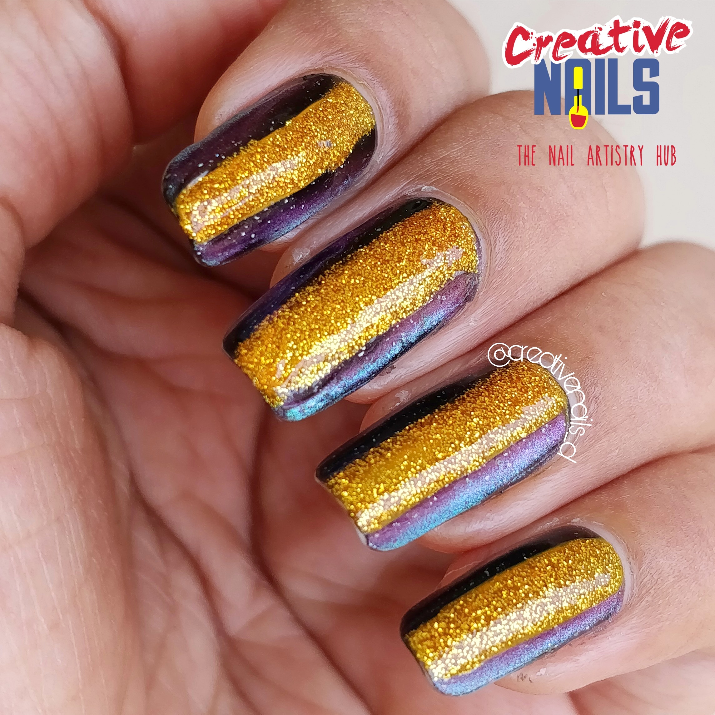 Golden Confetti And Magnetic Nail polish Combo