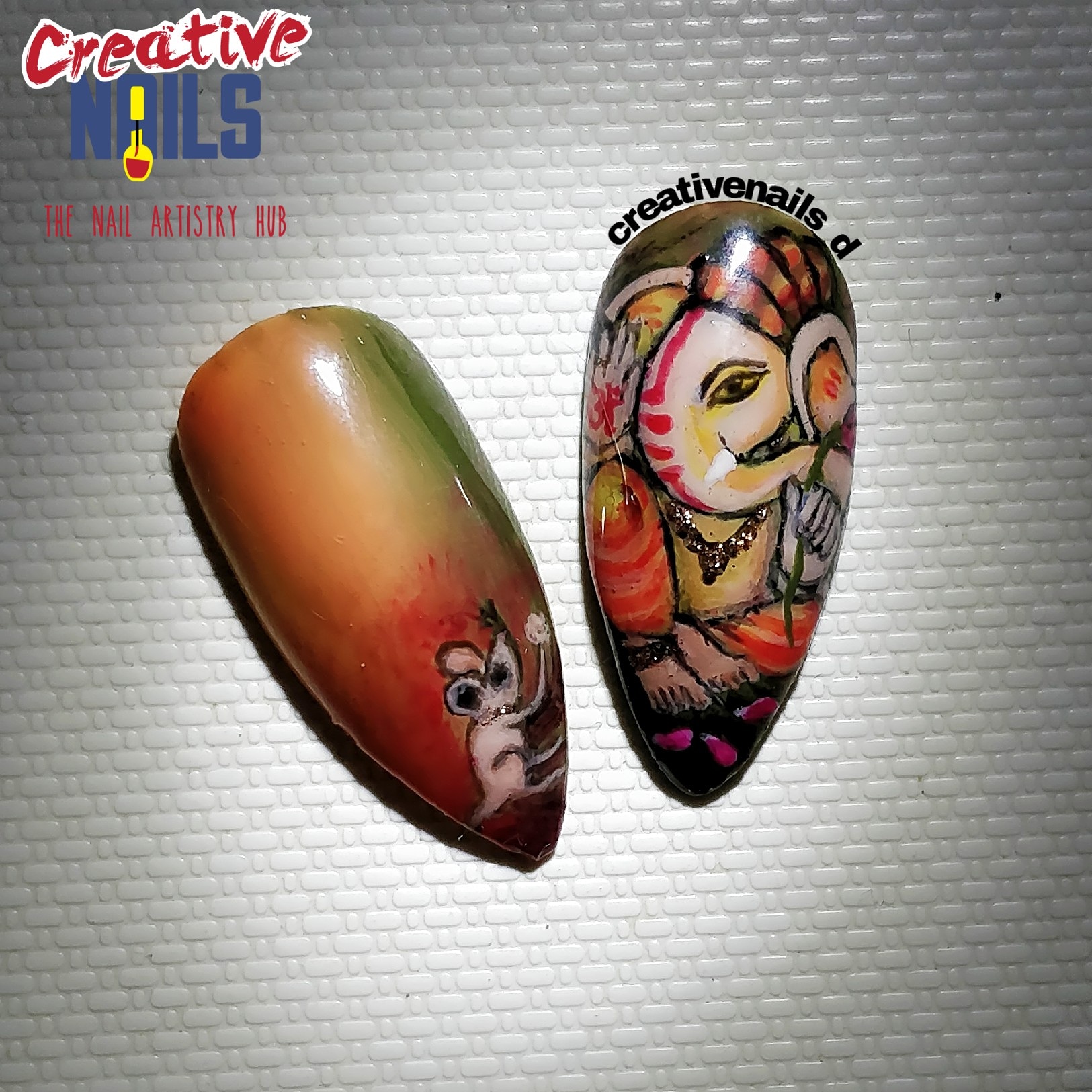 Ganesh Chaturthi Nail Art - 2019