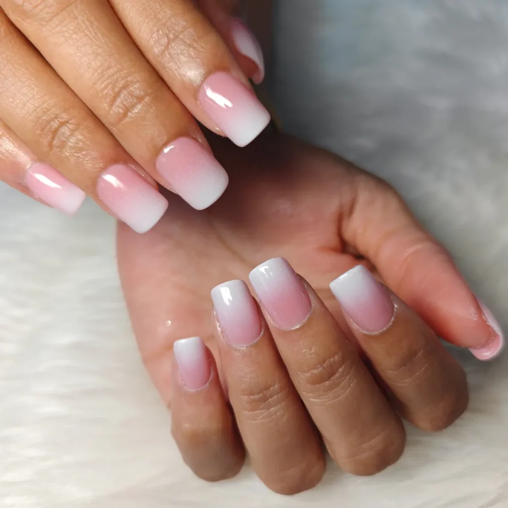 Elegant soft pink French nail extensions for bridal by Creative Nails Mumbai
